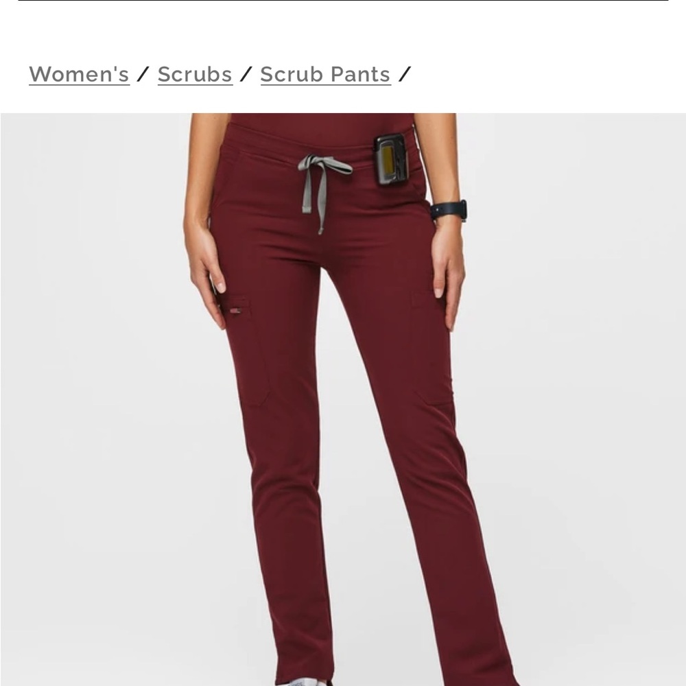 New..Figs Maroon Yola Pants NWT medium